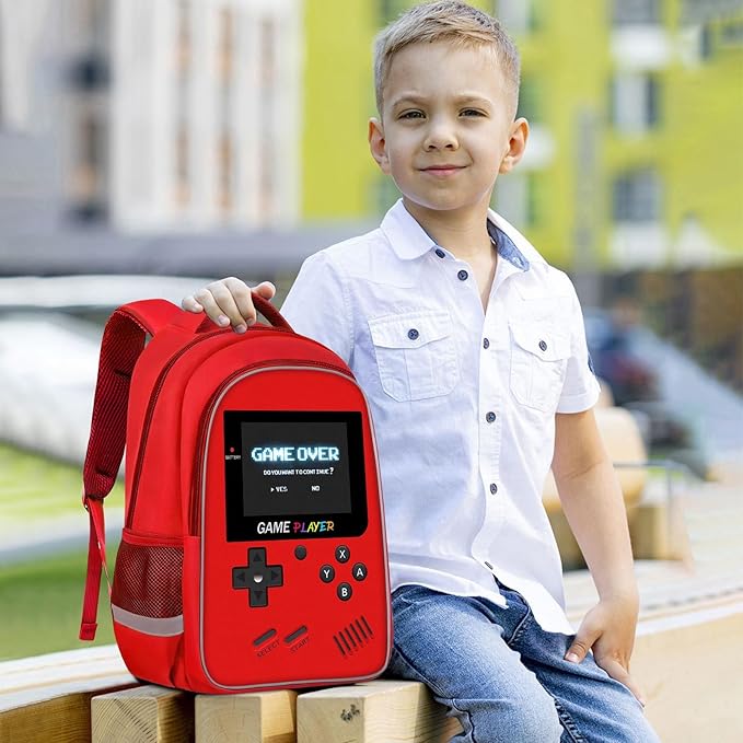 School Backpack For Boys - Gamer Boys Backpack For Kids Children Teens Elementary Middle School - Ages 6-18,17″
