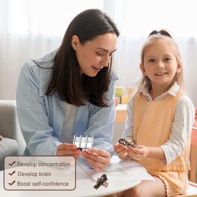 9pcs Metal Puzzle for Adult Disentanglement Puzzles Lock Puzzle Games Set Gift for Adults Teenagers