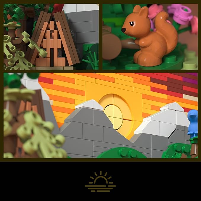 Ideas Sunset Wooden House Building Sets - 3D Puzzle Building Set for Adults, Ages 15+ - Beautifully Detailed Home Art Decor - Unique Gift Idea for Art Fans (1101PCS)