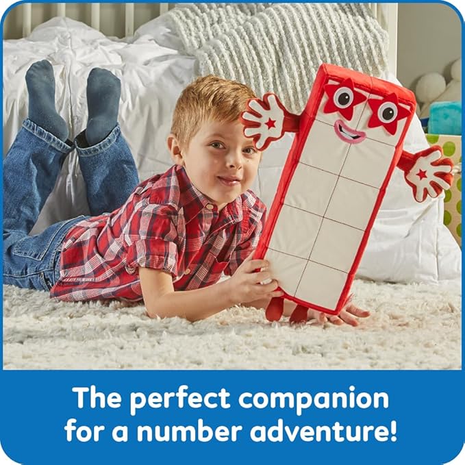 hand2mind Numberblock Ten Playful Pal, Plush Figure Toys, Numbers for Toddlers, Preschool Math Learning Toys, Stuffed Animal Plushies, Counting Blocks, Soft Stuffies, Kids Birthday Gifts