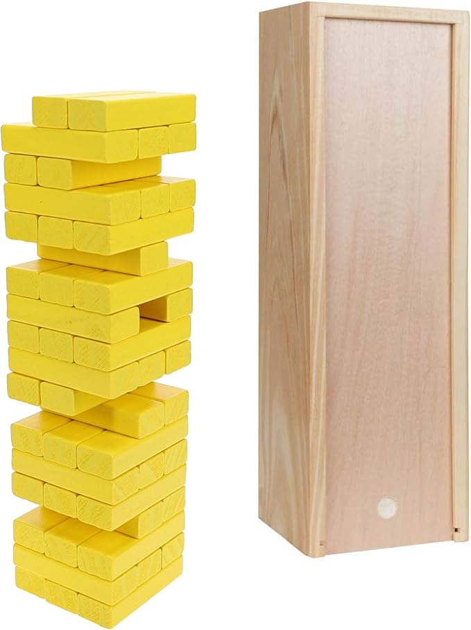 WE Games Wooden Block Stacking Party Game for Adults, Tumble Tower Wedding Guest Book Alternative, Tabletop Games, Includes Storage Case, 12 inches