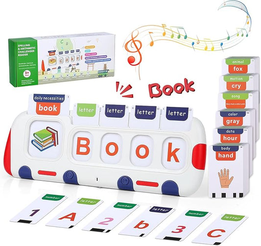 Talking Flash Cards for Toddlers 3-8 Years, Autism Sensory Toys with 218 Sight Crds, Mastering Numbers, Letter Sound, Speech Therapy Phonics Toy, Montessori Learning Words Spell Games Gift for Kids