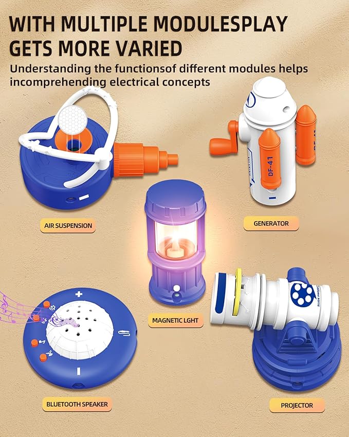 Science STEM Kits for Kids, Electronics Exploration Kit, 66 Pcs DIY Circuit Parts, Over 1200+ Projects, STEM Educational Toy Gifts for Kids Ages 6+, Full Color Project Manual