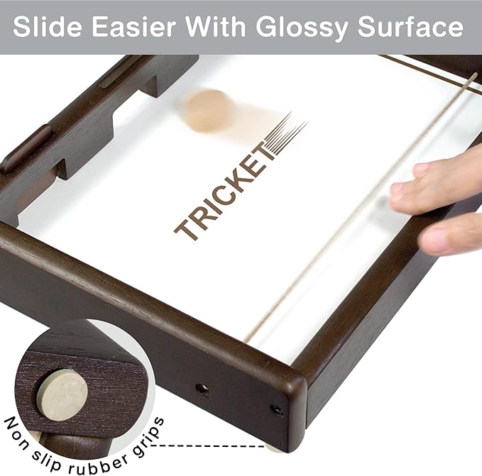 Tricket VS Checkers : Wooden Multi Tabletop Indoor Portable Board Games for Kids and Family