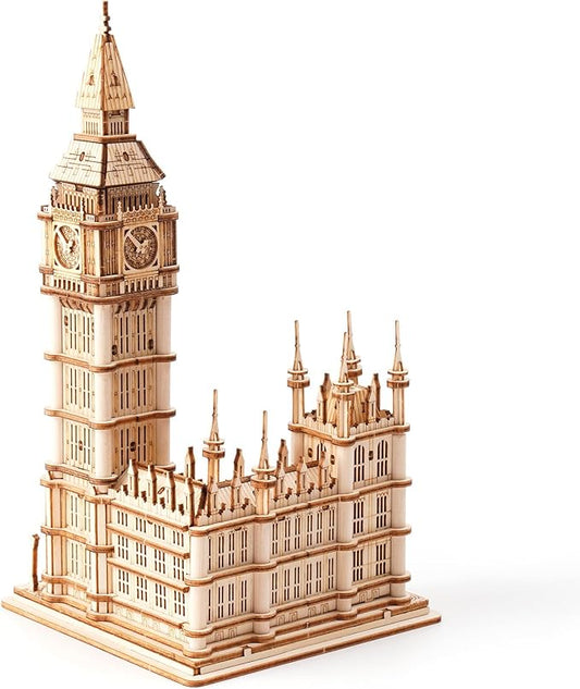 Rolife 3D Wooden Puzzles for Adults Big Ben -220 Pieces 3D Puzzle Wood London Architecture Model Craft Kits Birthday Gift for Teens/Adults Desk Decor