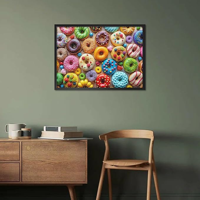 Jigsaw Puzzles for Adults 1000 Pieces - Delicious Donuts & Colorful Dessert Art, Challenging 1000-Piece Puzzle for Adults, Sweet Treats Design - 27.5x19.7 in