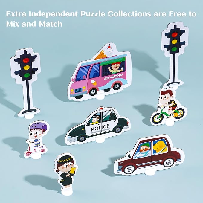 TOI Gaint Floor Puzzle for Kids Ages 3 and Up, 2x3 Feet City Floor Puzzles for Toddlers 3-5, Extra Large Preschool Learning Jigsaw Puzzles for Boys and Girls