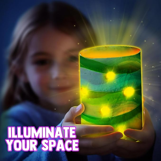 Make Your Own Clay Luminaries - Light-up DIY Clay Lanterns Making Kit Activity for Boys Girls and Teens Age 8 9 10 11 12 Year Old and up, Arts and Crafts Clay Lantern Toys for Kids Ages 8-12