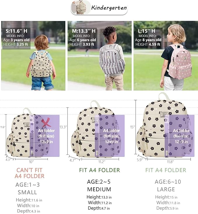 Corduroy Toddler Backpack for Boys and Girls 2-5: Preschool Cute Kids Backpack 13.5" H Fit Folder