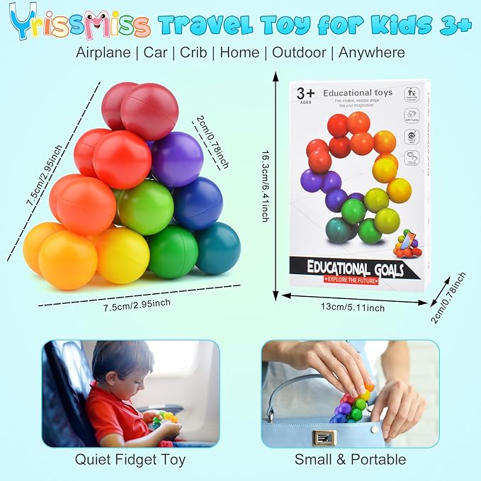 2PCS Autism Sensory Toys for Autistic Children , Sensory Fidget Toys for Adults Kids, Autism Toys for Toddlers 3-4, Travel Toys Present for Kids Ages 3 4 5 6 7+ ,Stocking Stuffers Present(A)