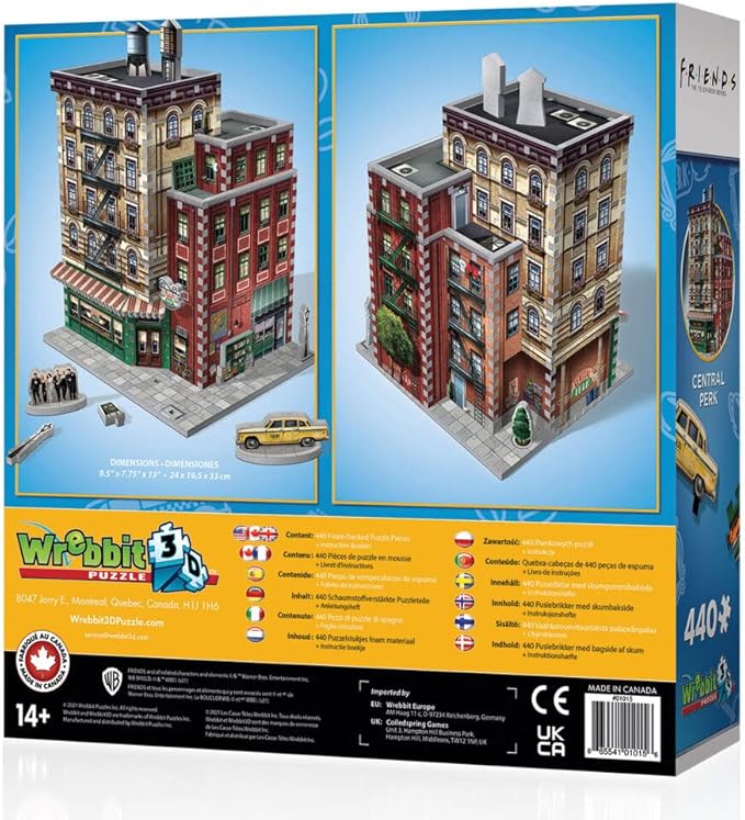 Wrebbit3D Friends 3D Puzzle Model of Central Perk | 440 Real Jigsaw Puzzle Pieces | Build The Iconic Cafe from The Hit TV Series