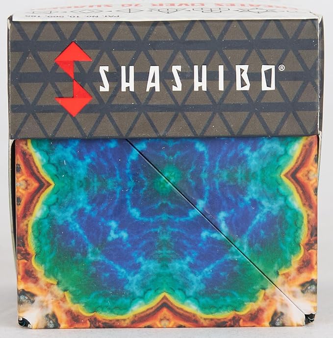 SHASHIBO Shape Shifting Box - Award-Winning Fidget Toy w/ 36 Rare Earth Magnets - Fidget Cube Transforms Into Over 70 Shapes, Sensory Toy Gift for Kids, Teens, and Adults (Earth)