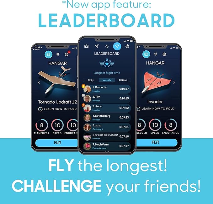 POWERUP 4.0 The Next-Generation Smartphone Controlled Paper Airplane Kit, RC Controlled. Easy to Fly with Autopilot & Gyro Stabilizer. for Hobbyists, Pilots, Tinkerers.