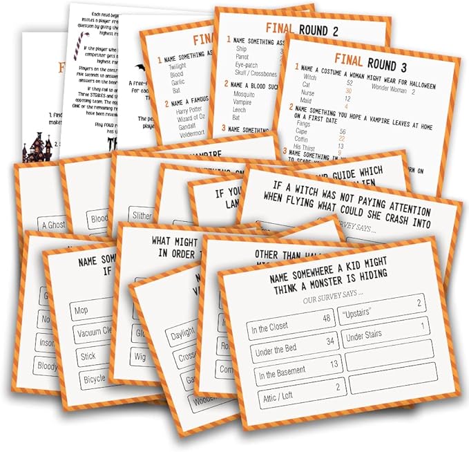Halloween Friendly Feud Quiz, Halloween Party Game Activity, Feud Trivia Quiz - 005I