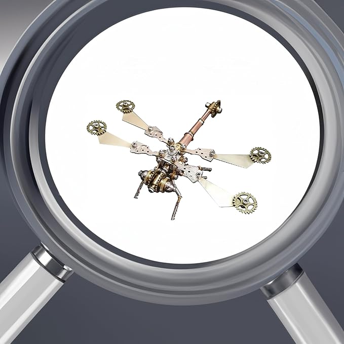 Steampunk Metal Insect Bug Mechanical DIY Kits Puzzle Mechanical Dragonfly Model Handmade Personalized Gifts Adult Craft Kits(Gear Dragonfly)