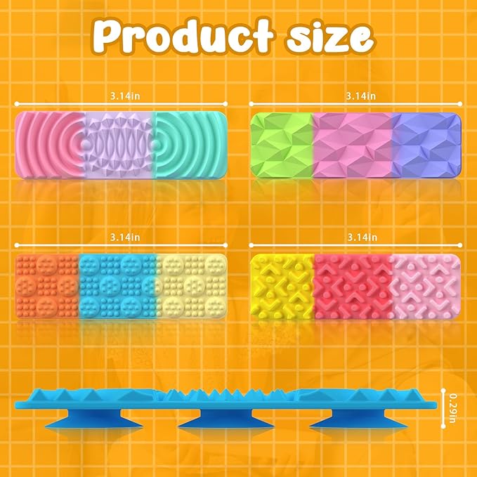 Fidget Toys for Kids Sensory Strips: 16 Pack Textured Suction Toys for Autism Kids Calming - Stress Toys for Autism Calming - Fun Fidgets for Student Classroom Prize Stocking Stuffers
