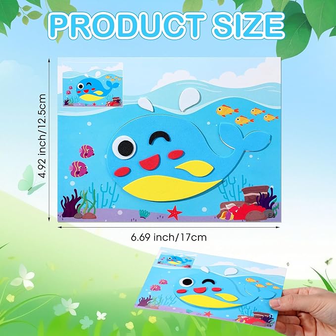 Wovnet 20 Pcs Foam Arts and Crafts for Kids 3-7 Years 3D EVA Foam DIY Craft Kits for Children Aged 3-7, Ideal for Classroom Activities, Drawing, and Creative Projects; Gifts for Boys and Girls