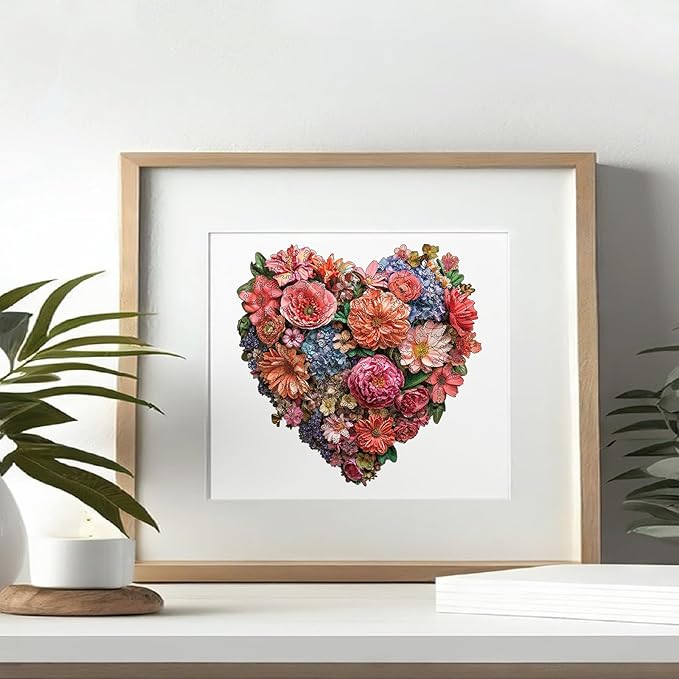 Wooden Puzzle for Adults, 200 Piece Flowers Irregular Animal Shaped Wooden Jigsaw Puzzles, Unique Puzzles for Adults, Creative Gift