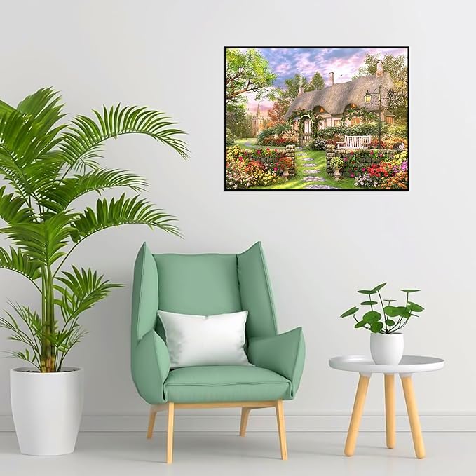 100 Piece Puzzles for Kids Countryside Landscape 100 Piece Puzzles for Adults, Rural Cottage Oil Painting 100 Pieces Puzzle for Kids Ages 4-8, Puzzle for Seniors Teens Brain Teaser