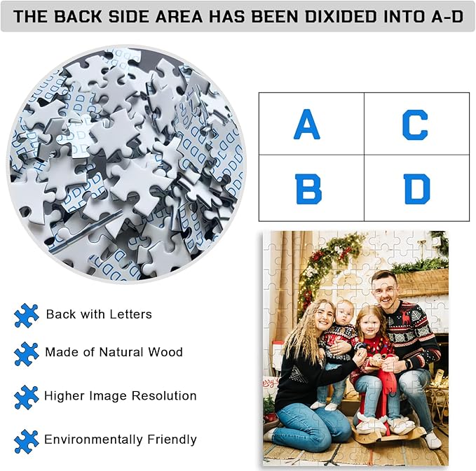 Custom Puzzle 120/200/300/500/1000/1500 Pieces, Personalized Puzzle from Your Own Photos, Customized Picture Jigsaw Puzzle Gift for Christmas Wedding Birthday Family