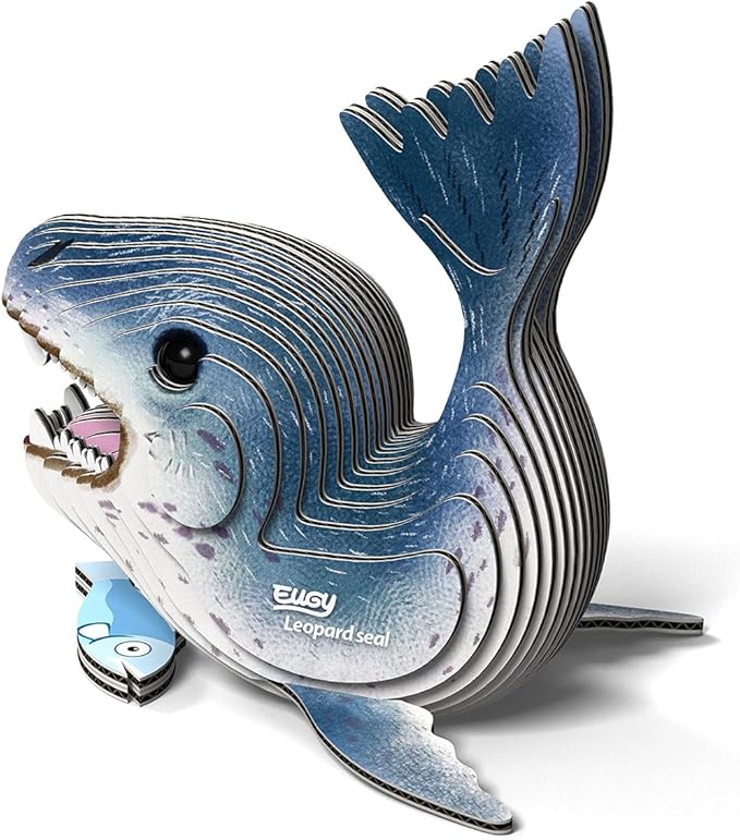 Eugy Leopard Seal 3D Puzzle, 22 Piece Eco-Friendly Educational Toy Puzzles for Boys, Girls & Kids Ages 6+