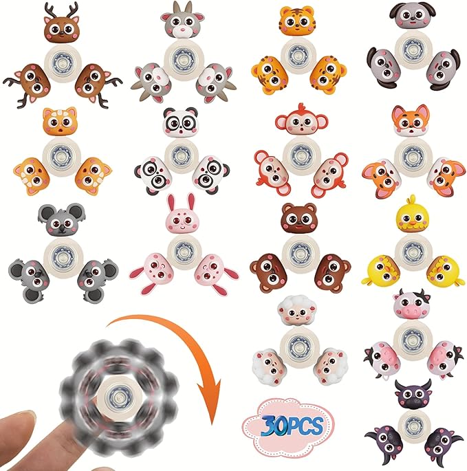 30 Pack Fidget Spinner Toys Bulk,Party Favors Return Gifts Pinata Goodie Bags Stuffers Sensory Toys for Kids Adults Teens ADHD Anxiety Stress Relief,Treasure Box Toy for Classroom Prizes Supplies