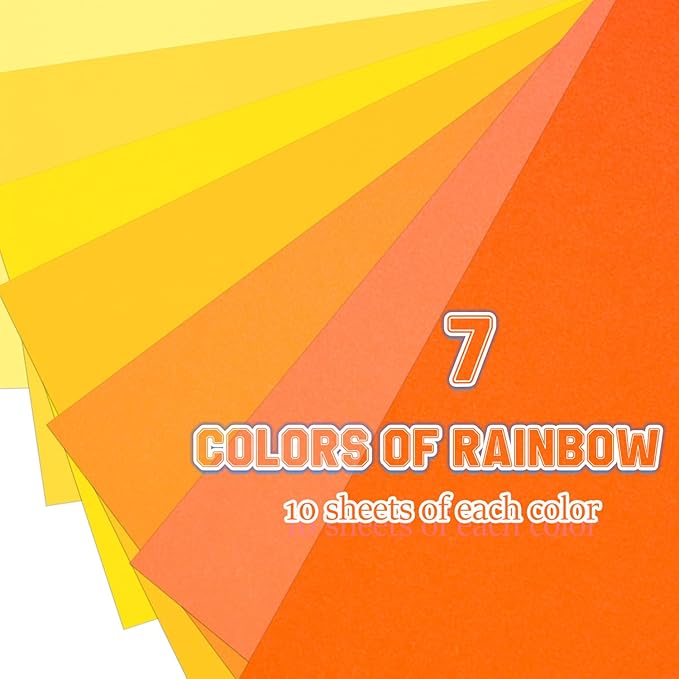 Construction Paper 8.5inx11in,70 Sheets,Set of 7 Colors 178GSM/65LB Heavyweight Construction Paper,Crafts,Arts,School Classroom Art Supplies Assorted Colors Bulk Paper