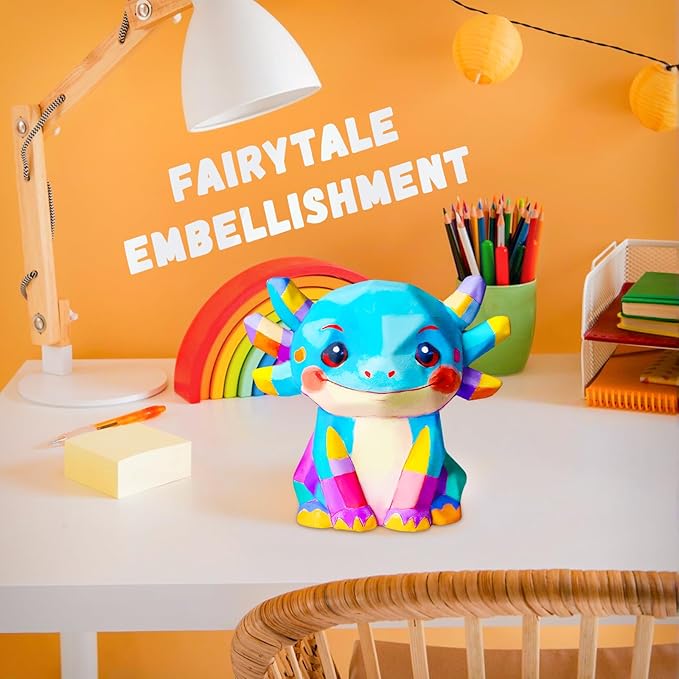 Paint Your Own Axolotl Lamp Kit, Art Supplies Arts and Crafts for Kids Ages 8-12, Creativity Painting Kit Toy for Girl Boy Teen, DIY 3D Axolotl Night-Light, Birthday Gift for Daughter Son