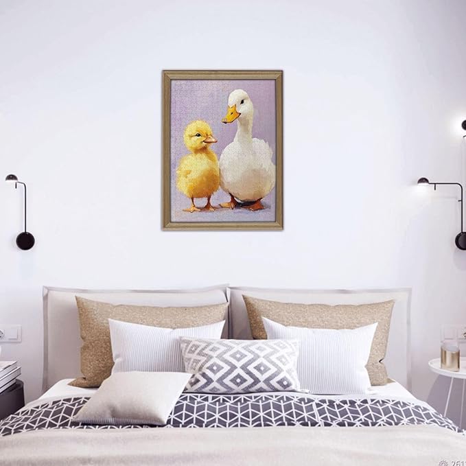 500 Piece Wooden Jigsaw Puzzle for Adults,Adorable Chicks and Ducklings,Brain Training Challenge,Stress Relief Activity,Heartwarming Farmyard Artwork, Eco-Friendly Woodens Pieces