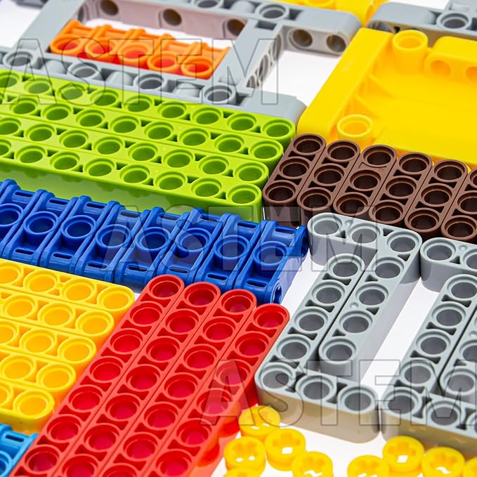 422 Technic Replacement Building Blocks - Regular-Sized Mechanical Parts - Include Brick, Bush, Technic Pin - Random Color