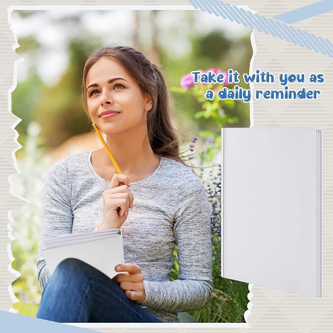 Henoyso 20 Pcs A5 Blank Notebooks Journals Bulk 100 Sheets/200 Pages Unlined Craft Notebooks Kraft Sketchbooks Hardcover for Writing Drawing for Gifts Students School Office, 8.3 x 5.7 in (White)