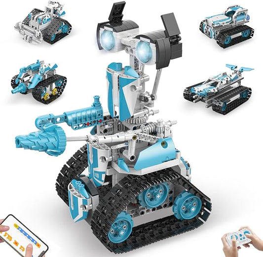 Robot Building Kit with APP/Remote Control STEM Gifts for Boys Age 8-16,Technic Coding Robotic Toys for Kids Birthday, Buildable 5in1 Models with 720 Pieces
