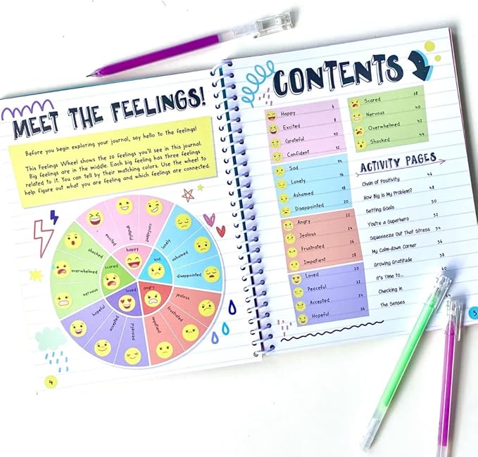 hand2mind Express Your Feelings Journal, Emotions Journal for Kids with Feelings Wheel, Social Emotional Books for Kids, Growth Mindset for Kids, Mindfulness for Kids, Calm Down Corner Supplies