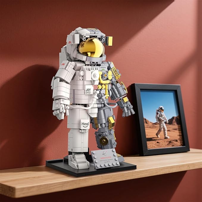 JMBricklayer Space Astronaut Building Block Sets for Adults, 1008 PCS Spaceman Toys with Display Stand, STEM Science Toy 70131, Home or Office Decor, Cool Collectible Gifts for Kids 8-14 Boys Girls