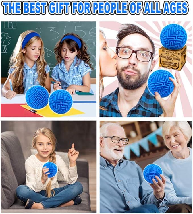 Hymaz 3D Puzzle Maze Ball, Memory Sequential Gravity Cube Balls Educational Toys for Kids Teens & Adults, Hard Challenges Game Lover Tiny Balls Brain Teasers Game Gifts