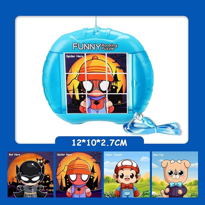 3D Rotating Puzzles for Kids 3 4 5 6 7 8 Year Old, 4 Puzzles in 1, Toddler Toy for Travel, Car, Airplane, Road Trip Activities, Fine Motor Skills, Fidget, Boys & Girls Gifts