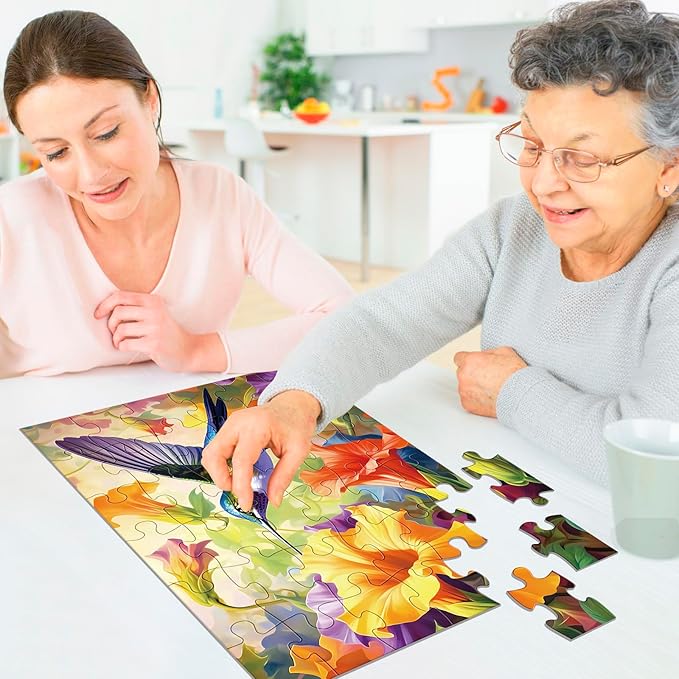 6 Packs 36 Pieces Large Puzzles for Seniors,Dementia Puzzles for Elderly Adults,Jigsaw Puzzles for Adults Seniors with Alzheimer's Dementia with 6 Storage Bags(Animals