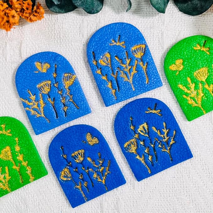 Polymer Clay Molds Nature Garden Set – 7PCS Botanical and Insect Texture Clay Molds for Polymer Clay Jewelry, Floral Clay Tools for Earrings, Crafts and Nature-Inspired Designs