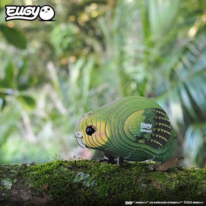 Eugy Kakapo 3D Puzzle - 27 Piece Eco-Friendly Educational Toy Puzzle for Boys, Girls & Kids Ages 6+
