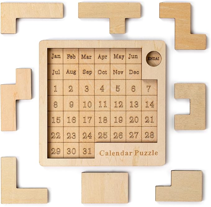 Daily Calendar Puzzle Wooden,Jigsaw Puzzle Board for Adults,Challenge 365+ for Every Day,Puzzle Advent Calendar.
