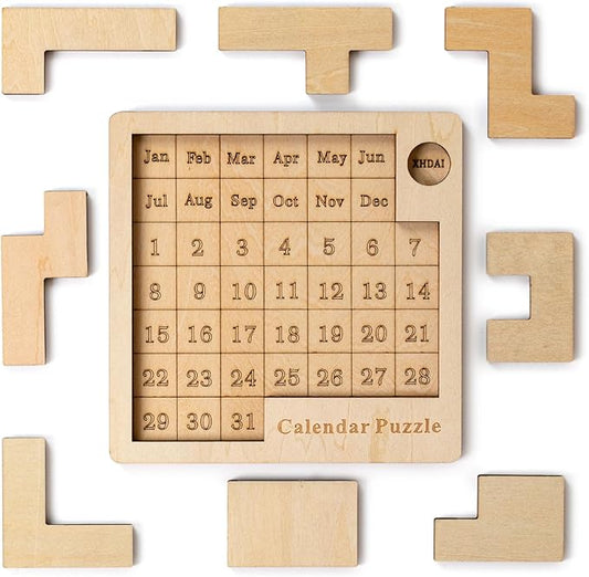 Daily Calendar Puzzle Wooden,Jigsaw Puzzle Board for Adults,Challenge 365+ for Every Day,Puzzle Advent Calendar.