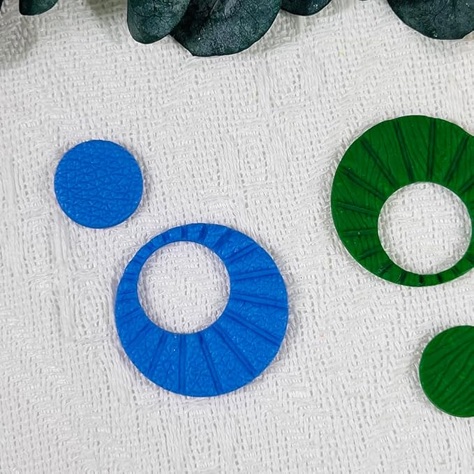Xaekicr Sunburst Ring Polymer Clay Cutters – Textured Circle Clay Cutters and Tools for Polymer Clay Jewelry Making and DIY Earrings