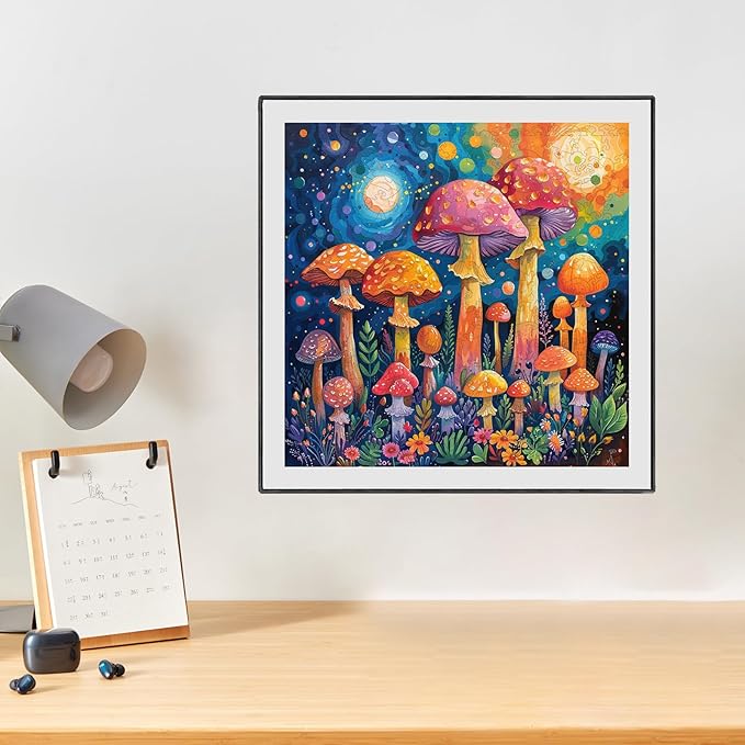 Wooden Puzzles for Adults, 200 Pieces Mushroom Wooden Jigsaw Puzzles, 11.2 inch Family Reunion Puzzle for Adult and Kids, Exquisite Packaging, Best Women's Day Gifts for Mothers Family Friends