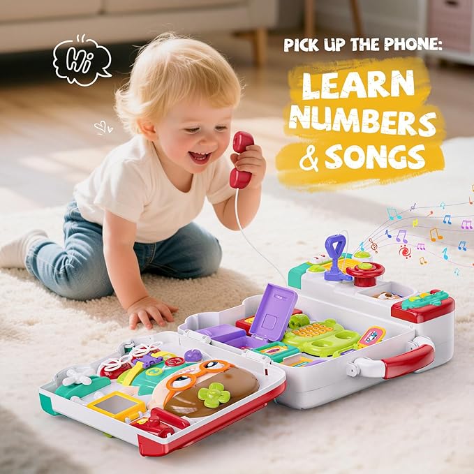 Busy Board Montessori Toys Gift for 1 2 Year Old Boys, Early Educational Montessori Toys for Toddler 1-3, Birthday Gifts Toy for 1 2 Year Old Boy, Ideas 1 Year Old Boys Birthday Gift Toy