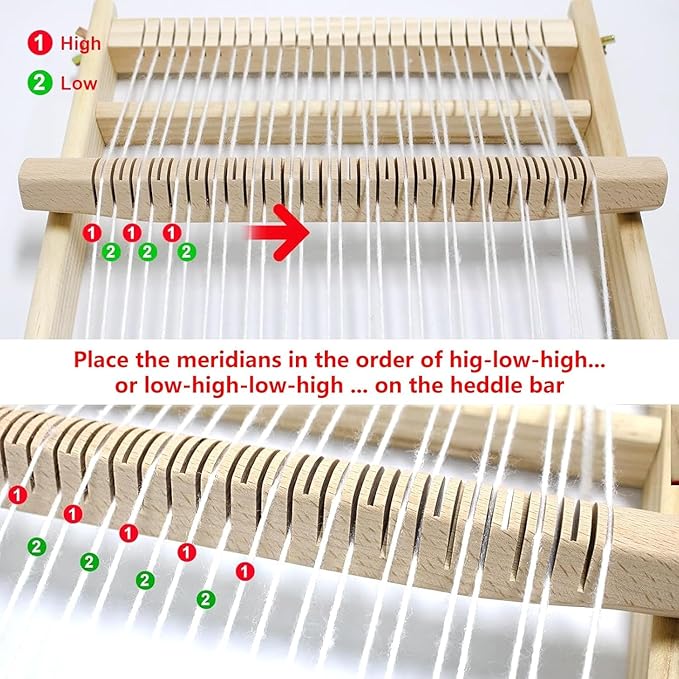 Sawvolker Weaving Loom Kit, Wooden Weaving Kit Multi-Craft Weaving Loom Tapestry Loom Large Frame 9.85x15.5 inch, DIY Hand-Knitting Looms Set with 12 Colors Acrylic Yarn for Kids, Adult and Beginners