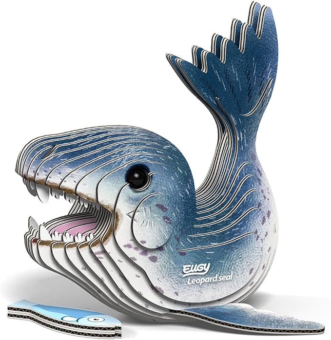 Eugy Leopard Seal 3D Puzzle, 22 Piece Eco-Friendly Educational Toy Puzzles for Boys, Girls & Kids Ages 6+