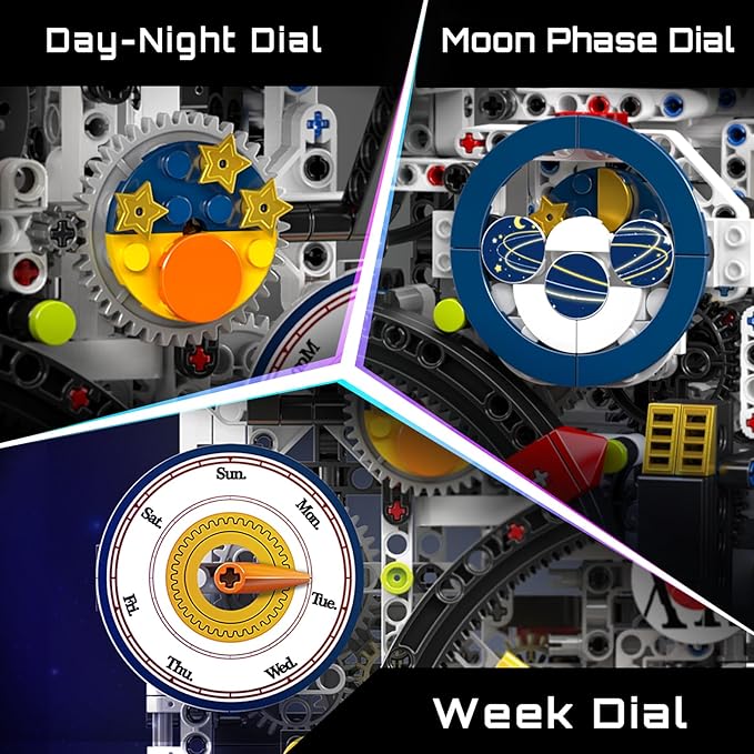 Mould King Cyberpunk Clock Building Set, 3181+ Pcs Building Blocks Kits That Run with Chiming Bird & 4 Dials, Electric Alarm Clock Model Kit with Motor, Collectible Building Toys for Adults and Teens
