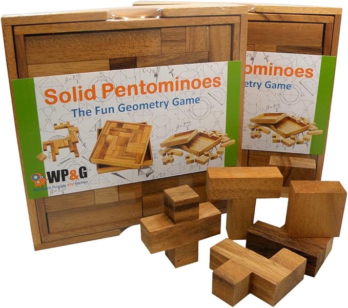 Solid Pentominoes - Wooden Brain Teaser Puzzle