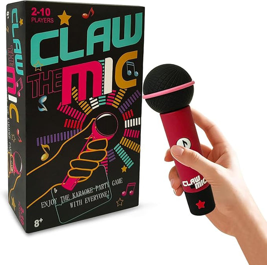 Mic Karaoke Party Game, Family Microphone Music Card Game, 8+ Year Olds, 2-10 Players, Family Games for Bad Singers with 250 Song Lyrics, Kids Gift for Music Lovers