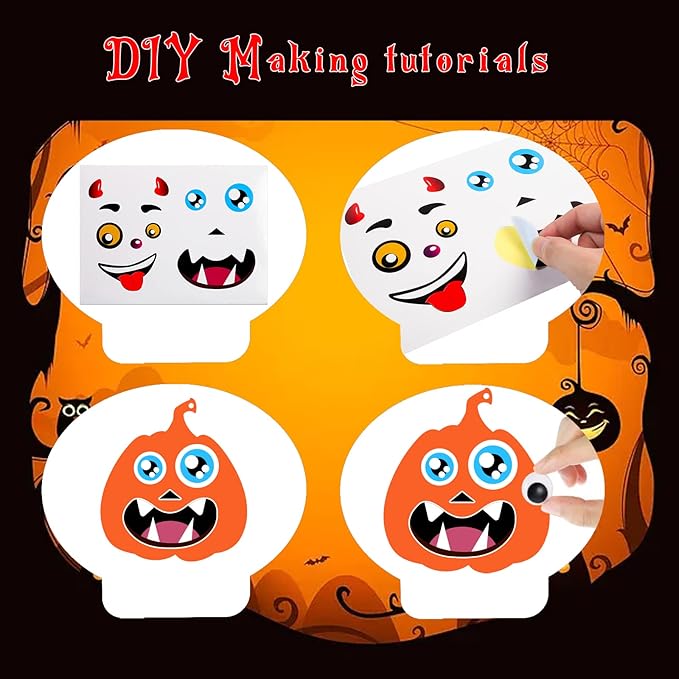 Natonhi 430Pcs Halloween Crafts Kit, Halloween Activitie Foam Pumpkin with Pumpkin Face Stickers for Kids DIY Art and Craft Set Holiday Decoration Party Favors Supplies